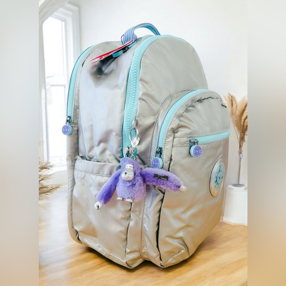 Kipling Seoul Extra Large 17” Laptop Backpack Cromapop Metallic